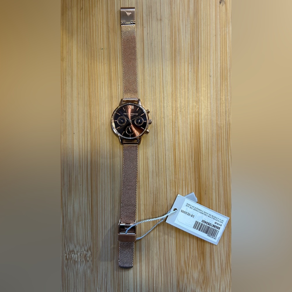 OLIVIA BURTON MIDI DIAL CHRONOGRAPH WATCH WITH 30MM DARK BROWN FACE - Picture 4 of 6